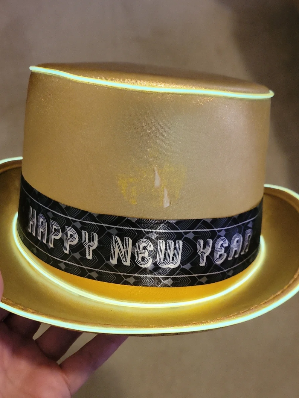 Festive Gold Happy New Year Top Hat - Party Supply